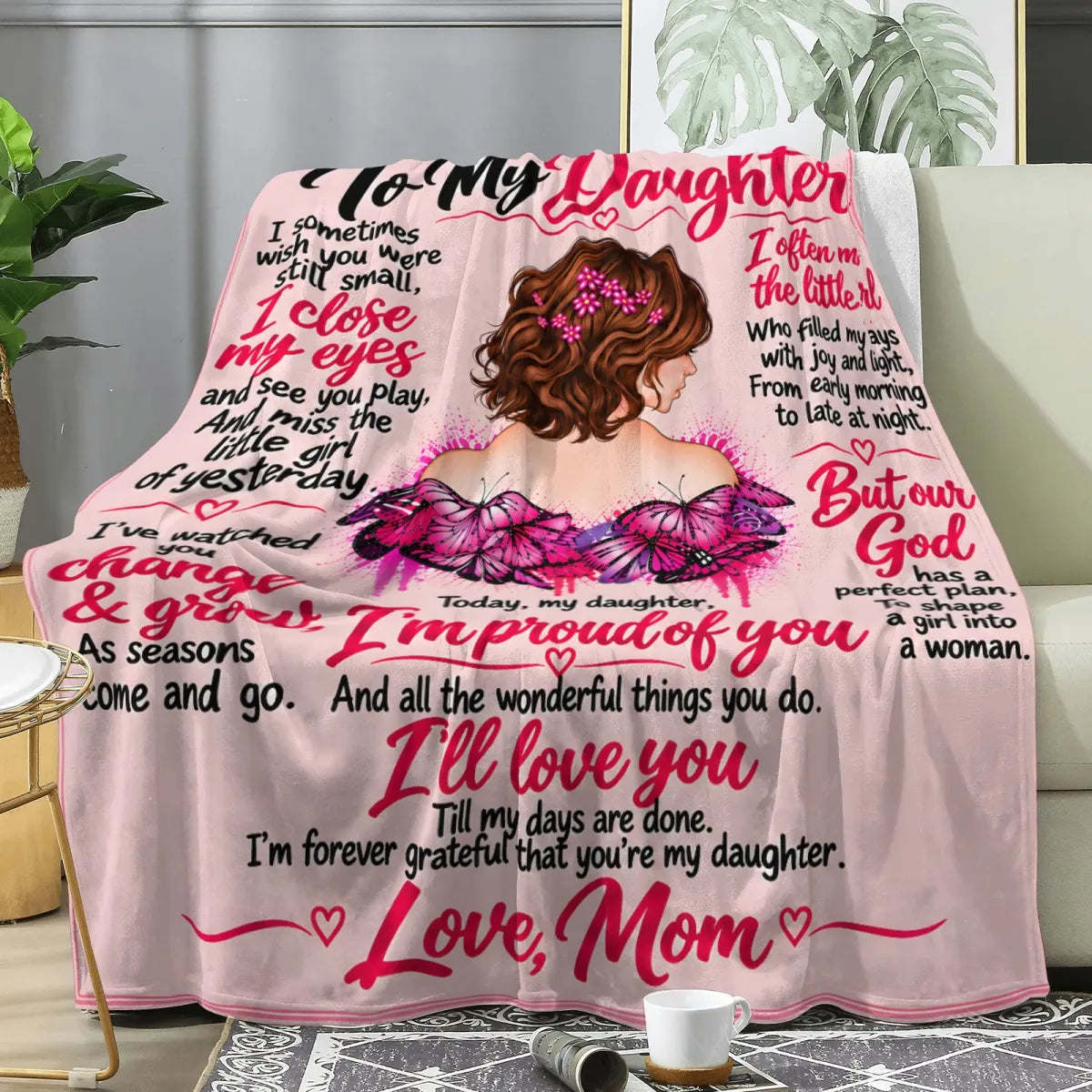 Special Gift For Your Daughter Blanket – Heartwarming Gift From Mom - HLT00 (SKU2610-768)