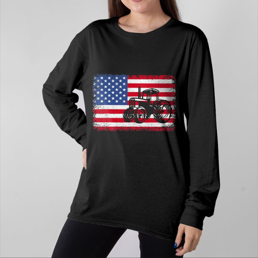 Best Farmer Life Shirt, Funny Farmer UnisexT-Shirt/Hoodie/Sweatshirt HLT00 - Farm Tractors USA Flag Patriotic Farming Gift Men Women Boys T-Shirt