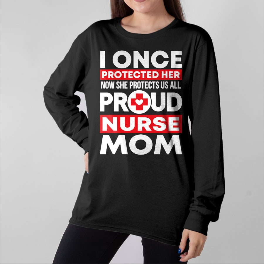 Funny Nurse Shirt, Nurse Unisex T-Shirt/Hoodie/Sweatshirt HLT00 - Proud Nurse Mom Love RN Daughter T-Shirt