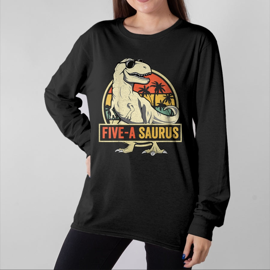 Best Dinosaur Lover Shirt, Funny Dinosaur UnisexT-Shirt/Hoodie/Sweatshirt HLT00 - Kids 5 Year Old Dinosaur Birthday 5th T Rex Dino Five Saurus T-Shirt