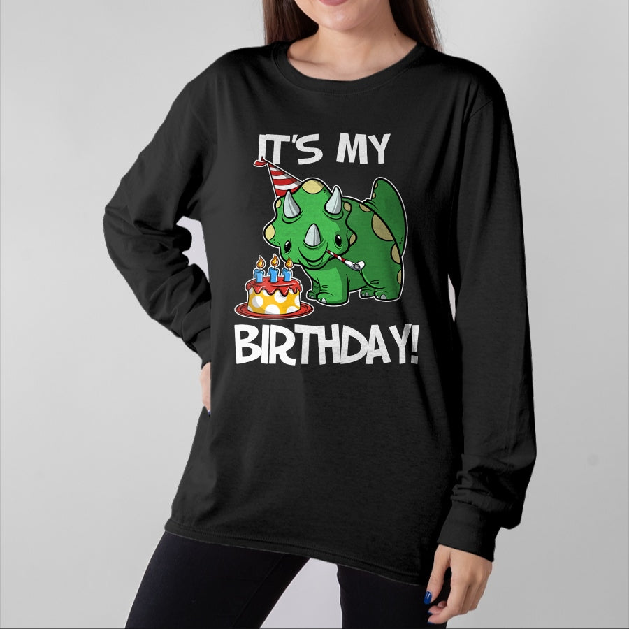 Best Dinosaur Lover Shirt, Funny Dinosaur UnisexT-Shirt/Hoodie/Sweatshirt HLT00 - OKAI Birthday Tees Unisex-Kids Triceratops Dinosaur Birthday T-Shirt, Black, Small