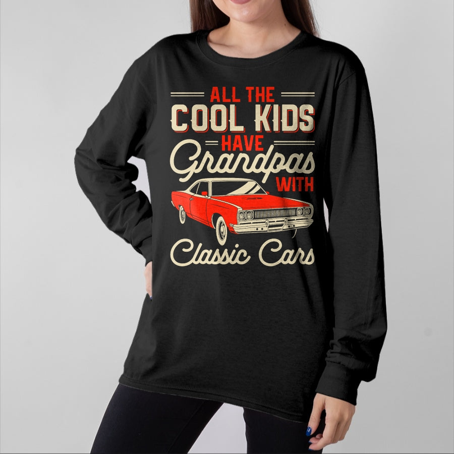 Best Grandpa Shirt, Proud Grandpa Unisex T-Shirt/Hoodie/Sweatshirt HLT00 - Grandpas with Classic Cars Funny Old Car Enthusiast Car Guy T-Shirt