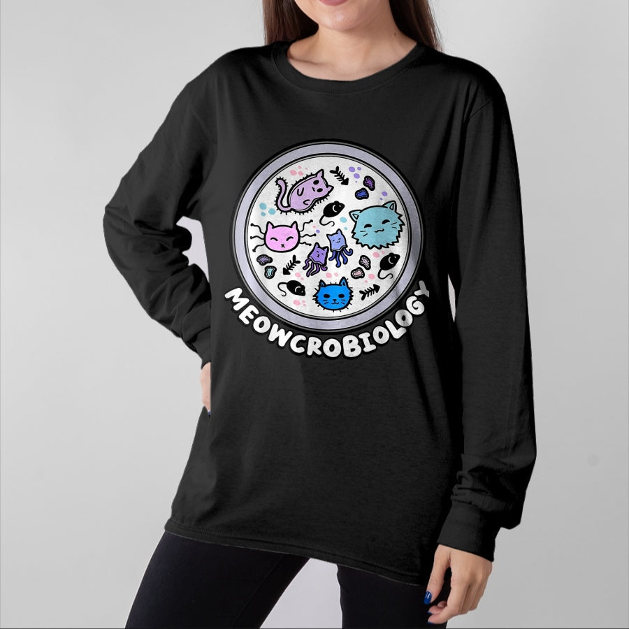 Cat Love Shirt, Funny Cat Lover Gift UnisexT-Shirt/Hoodie/Sweatshirt HLT00 - Meowcrobiology Microscopic Cats Science Pet School Biology T-Shirt, Women, Grass Green, Medium