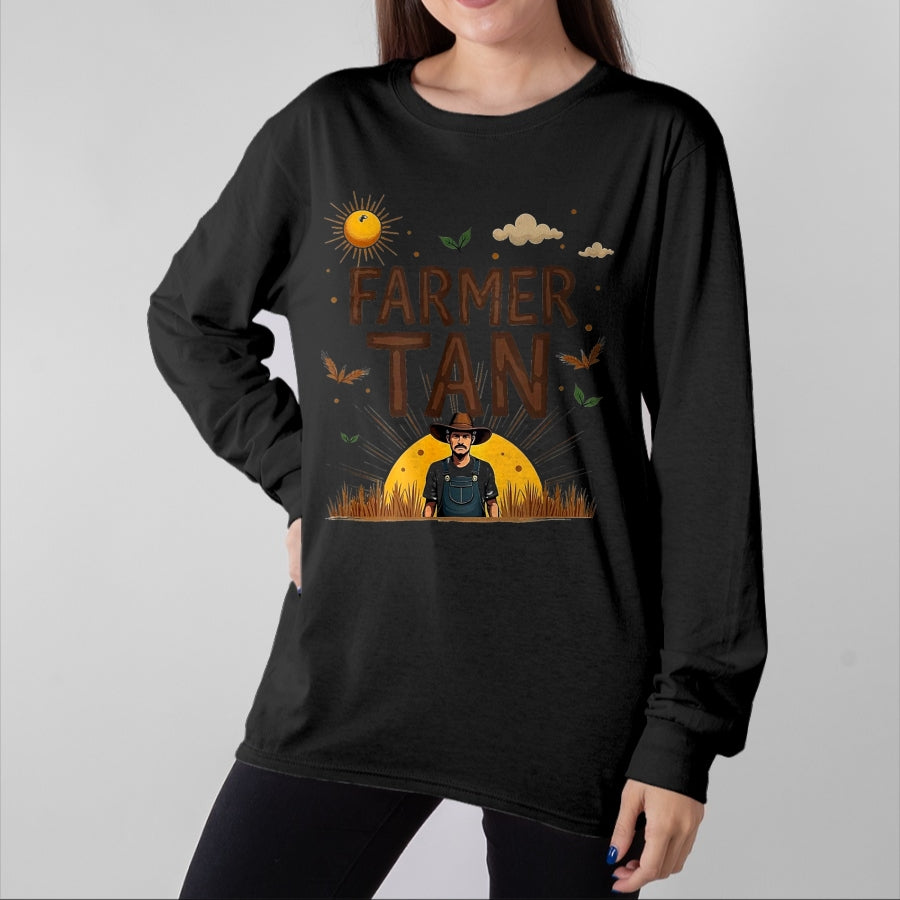 Best Farmer Life Shirt, Funny Farmer UnisexT-Shirt/Hoodie/Sweatshirt HLT00 - Farmer Tan Rustic Sun-Kissed Countryside T-Shirt