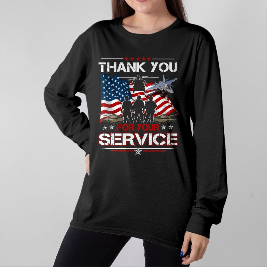 Proud Veteran Shirt, Funny Veteran UnisexT-Shirt/Hoodie/Sweatshirt HLT00 - Thank You for Your Service US Flag Patriotic Veterans Day T-Shirt
