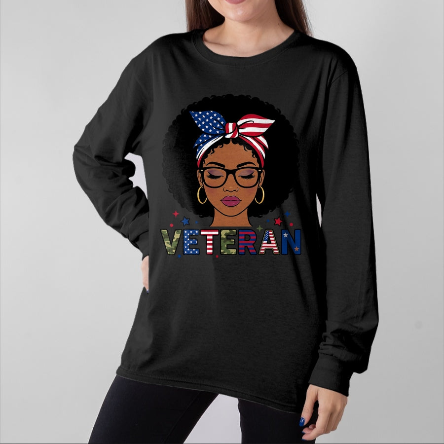 Proud Veteran Shirt, Funny Veteran UnisexT-Shirt/Hoodie/Sweatshirt HLT00 - Black Veteran Women African American Female Army Soldier T-Shirt