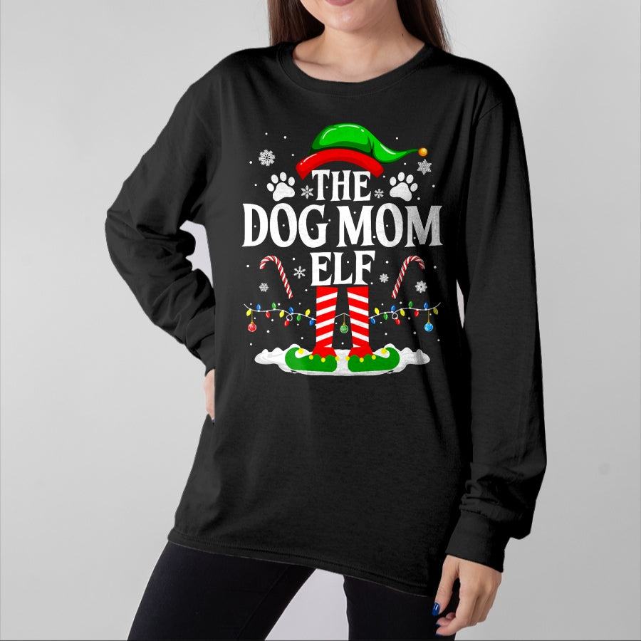 Dog Love Shirt, Dog Lover Gift T-Shirt/Hoodie/Sweatshirt HLT00 - The Dog Mom Elf Xmas Funny Dogs lover Christmas Dog Mom T-Shirt