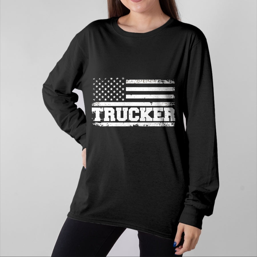 Best Truck Driver Life Shirt, Funny Trucker UnisexT-Shirt/Hoodie/Sweatshirt HLT00 - Truck Driver Trucker Us American Flag Patriotic T-Shirt