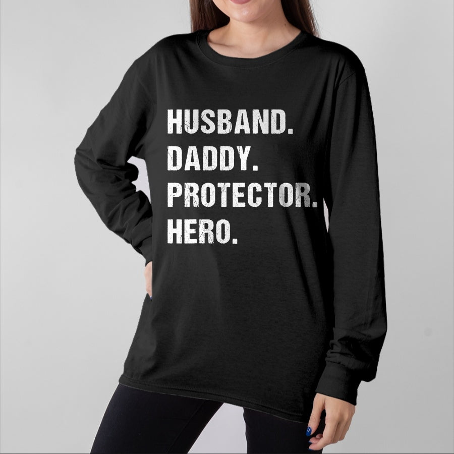 Best Wife Shirt, Wife and Husband Unisex T-Shirt/Hoodie/Sweatshirt HLT00 - Husband Daddy Protector Hero Fathers Day Gift For Dad Wife T-Shirt