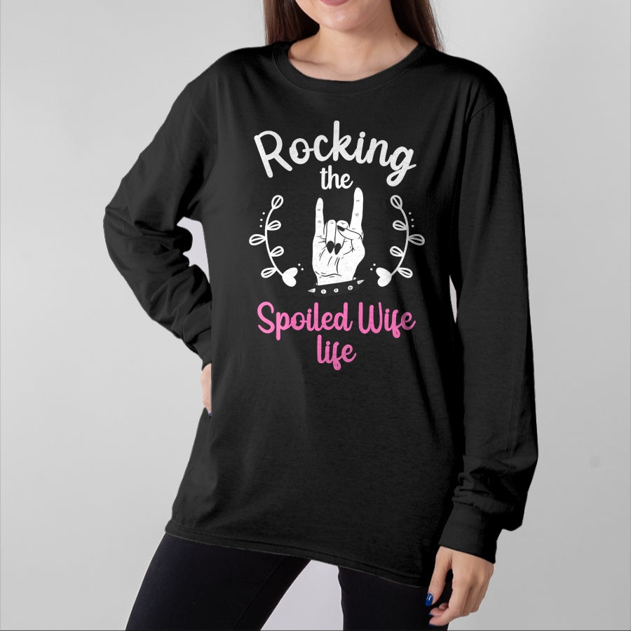 Best Wife Shirt, Wife and Husband Unisex T-Shirt/Hoodie/Sweatshirt HLT00 - Gift for wife T shirt, spoiled wife Funny Spoiled Wife Art For Women Husband Spoiled Wife Life Pul (1)