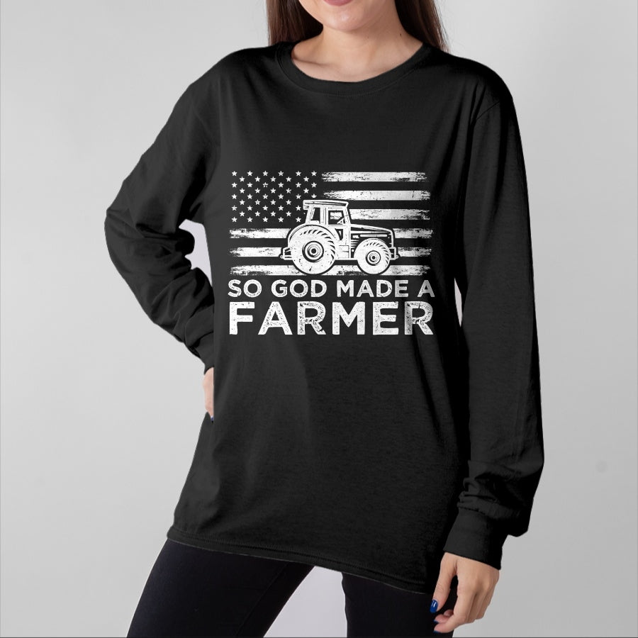 Best Farmer Life Shirt, Funny Farmer UnisexT-Shirt/Hoodie/Sweatshirt HLT00 - American Flag So God Made A Farmer 4th Of July T-Shirt (1)
