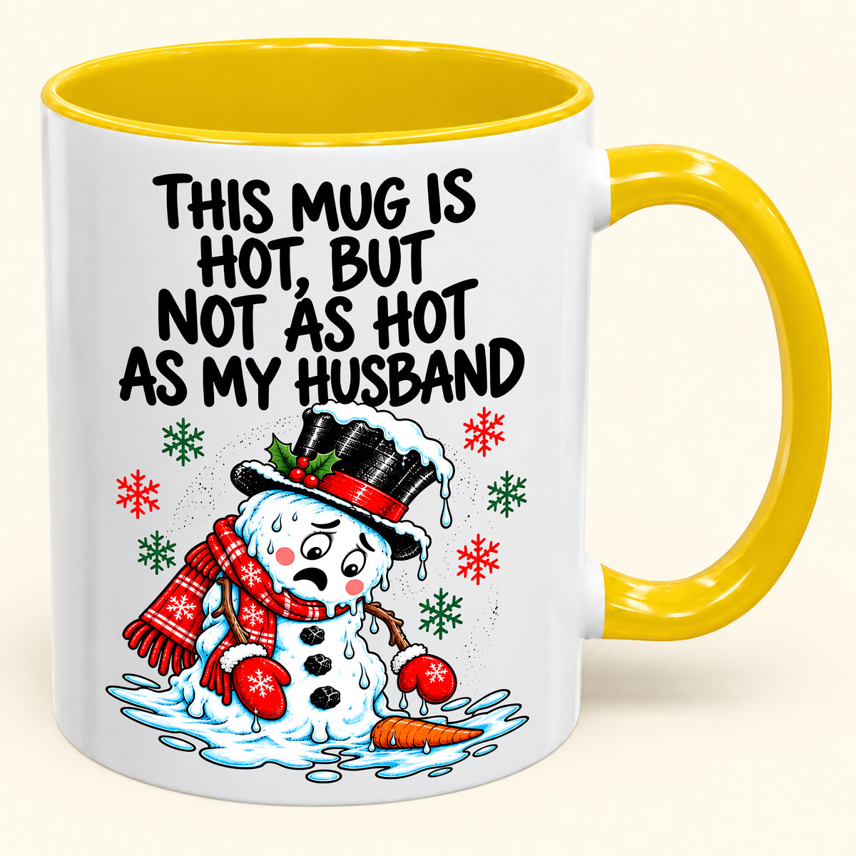THIS MUG IS HOT, BUT NOT AS HOT AS MY HUSBAND- FUNNY CHRISTMAS 2026 - GIFT ACCENT COFFEE MUG - HLT00 (SKU2610-839)
