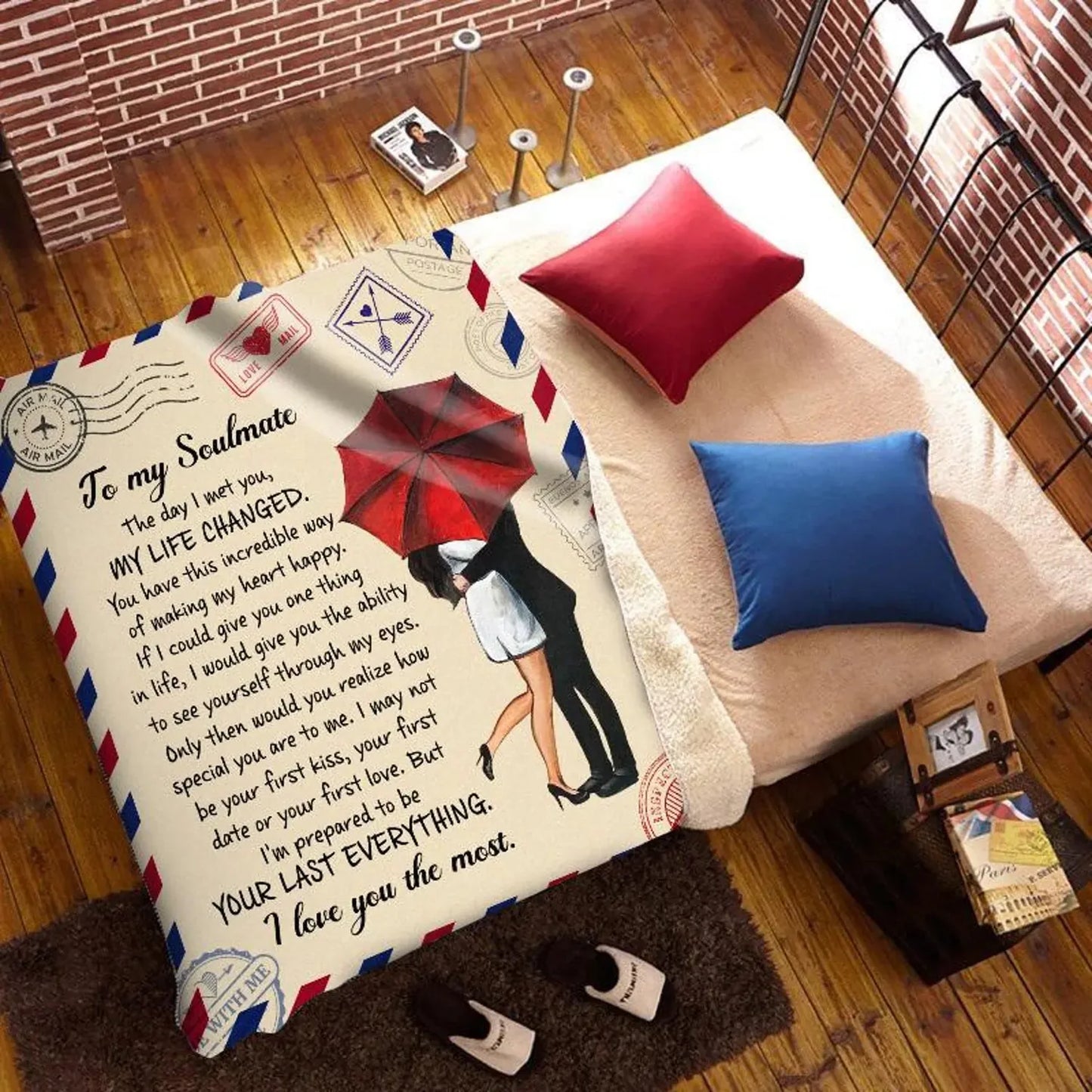 Soulmate Blanket – Romantic Love Letter Throw Blanket from Husband