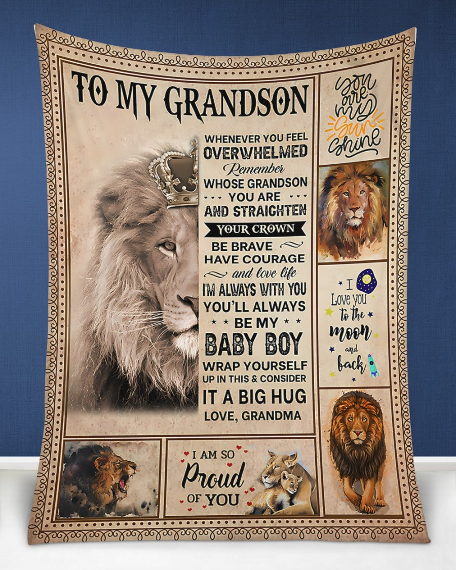 BLANKET FOR GRANDSON – COMFORT & WARMTH GIFT FROM GRANDMA Sherpa Fleece Quilt Blanket kien00 (SKUB12-BLK-02)