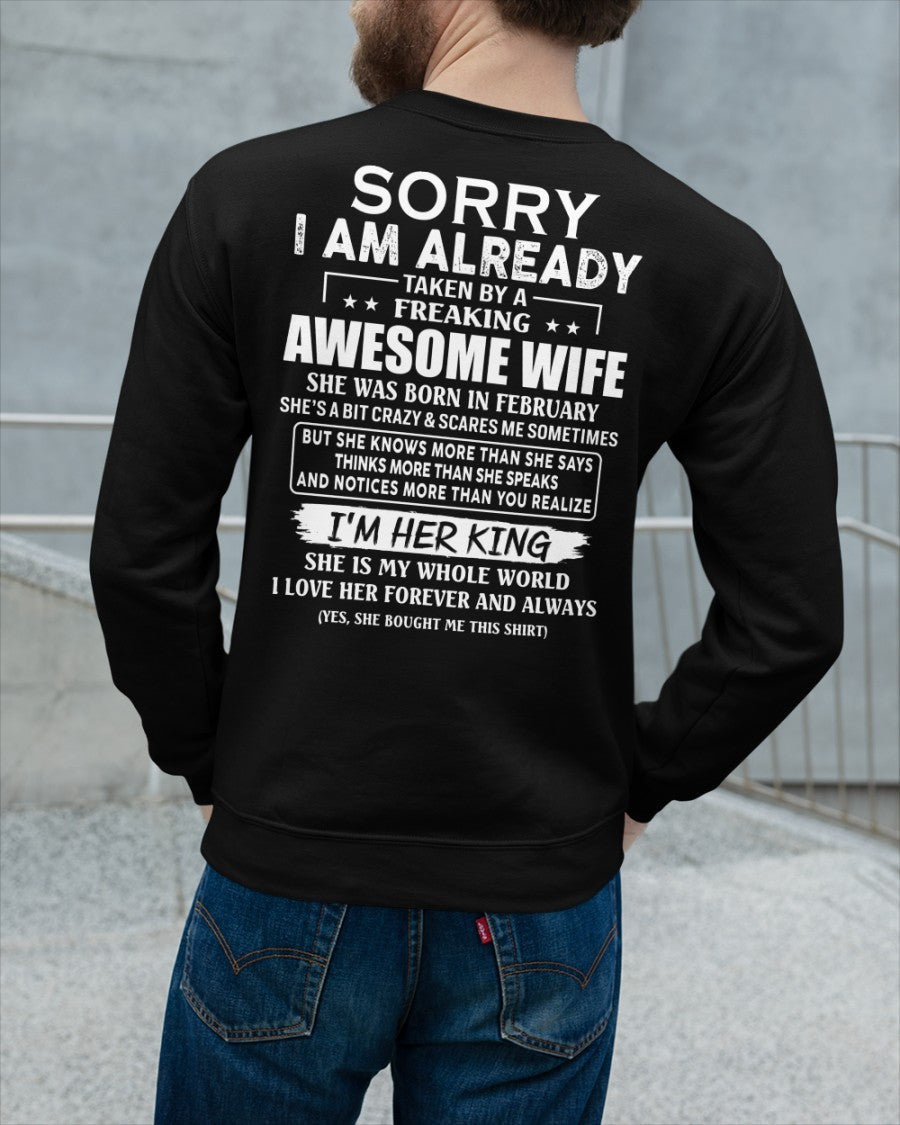 Awesome wife February - Perfect gift for husband from wife - kien02 (SKU68-79-02)