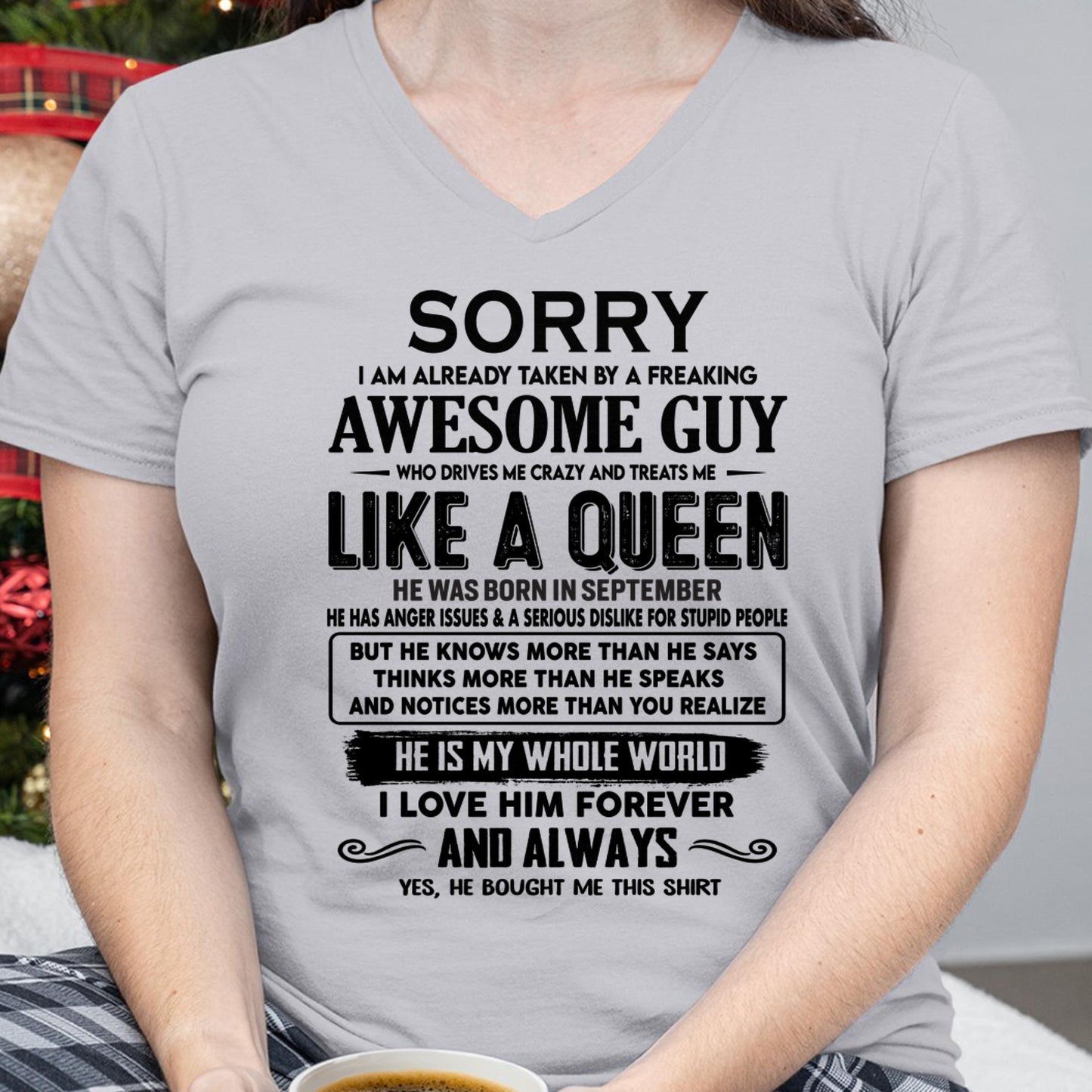 September - Sorry I am already taken by a freaking awesome guy - Gift for Wife From Husband - HLT09 (SKU-SRG-09)