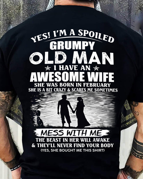 FEBRUARY - GRUMPY OLD MAN T-SHIRT – AWESOME WIFE GIFT FROM WIFE - HLT02 (SKU10-79-02)