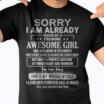 December - Awesome Girl - Perfect Gift For Your Boyfriend, Husband From Wife - kien12 (SKU04-86MT-12)