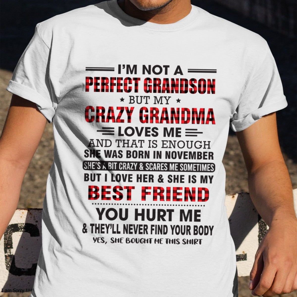 I’m Not A Perfect Grandson T-Shirt – Birthday Gift From November Grandma / Woman - kien11 (SKU10-167-11)