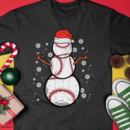 Christmas Shirts for Family, Funny christmas shirts, Christmas Unisex T-Shirt/Hoodie/Sweatshirt HLT00 - Baseball Snowman Xmas Christmas Sports Boys Men Women Kids T-Shirt