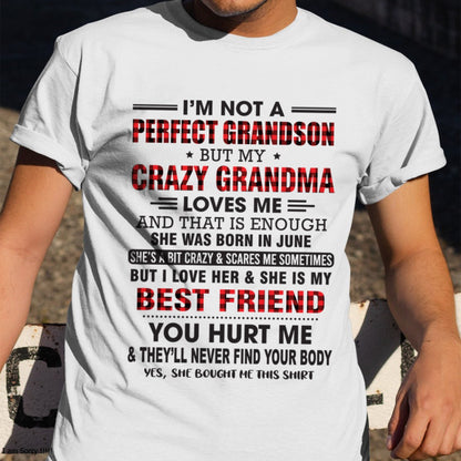 I’m Not A Perfect Grandson T-Shirt – Birthday Gift From June Grandma / Woman - kien06 (SKU10-167-06)