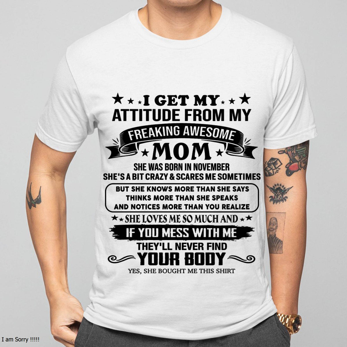 NOVEMBER, MY FREAKING AWESOME MOM - SHIRT FROM MOM TO SON - KIEN11 (SKU2603-338-11)