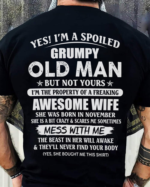 November - Grumpy Old Man with Awesome Wife - Perfect Gift From Wife - HLT11 (SKU06-68-11)