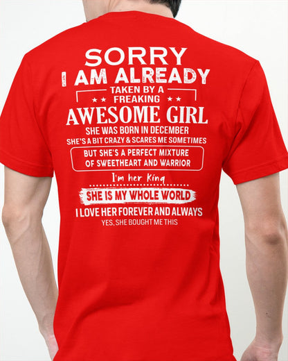 December - Awesome girl - Perfect gift for your boyfriend - (SKU04-86-12) - From Wife kien12