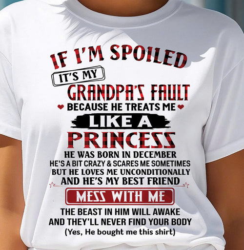 DECEMBER - IF I'M SPOILED IT'S MY GRANDPA'S FAULT - GIFT FROM GRANDPA - kien12 (SKU2603-31-12)
