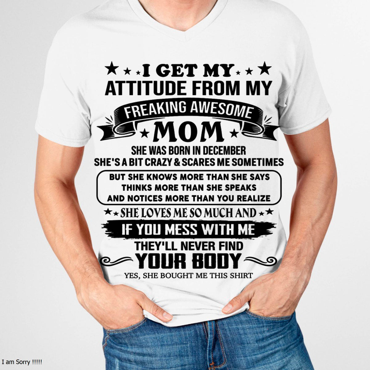 DECEMBER, MY FREAKING AWESOME MOM - SHIRT FROM MOM TO SON - KIEN12 (SKU2603-338-12)