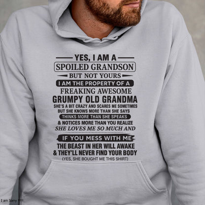 Yes I’m A Stubborn Grandson T-Shirt – Birthday Gift From Grandma / Woman - kien00 (SKU10-171-00)