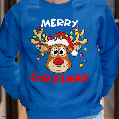 Christmas Shirts for Family, Funny christmas shirts, Christmas Unisex T-Shirt/Hoodie/Sweatshirt HLT00 - Merry Christmas Reindeer Xmas Family Men Women T-Shirt