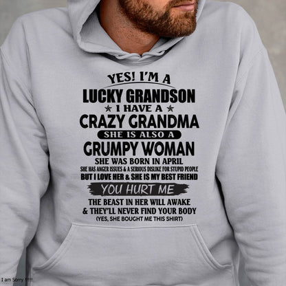 APRIL - LUCKY GRANDSON OF CRAZY GRANDMA -  PERFECT GIFT FROM GRANDMA - kien04 (SKU12-113-04)