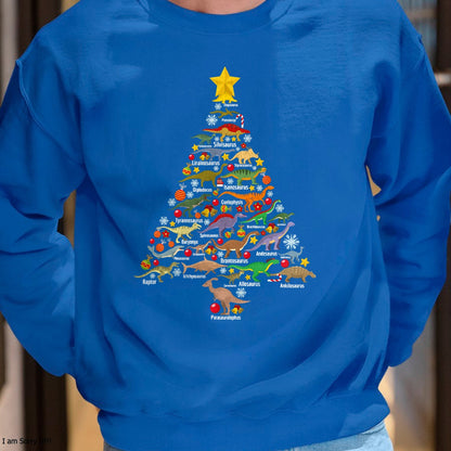 Christmas Shirts for Family, Funny christmas shirts, Christmas Unisex T-Shirt/Hoodie/Sweatshirt HLT00 - Dinosaur Christmas Tree Dino TRex Paleontologist Xmas Men T-Shirt