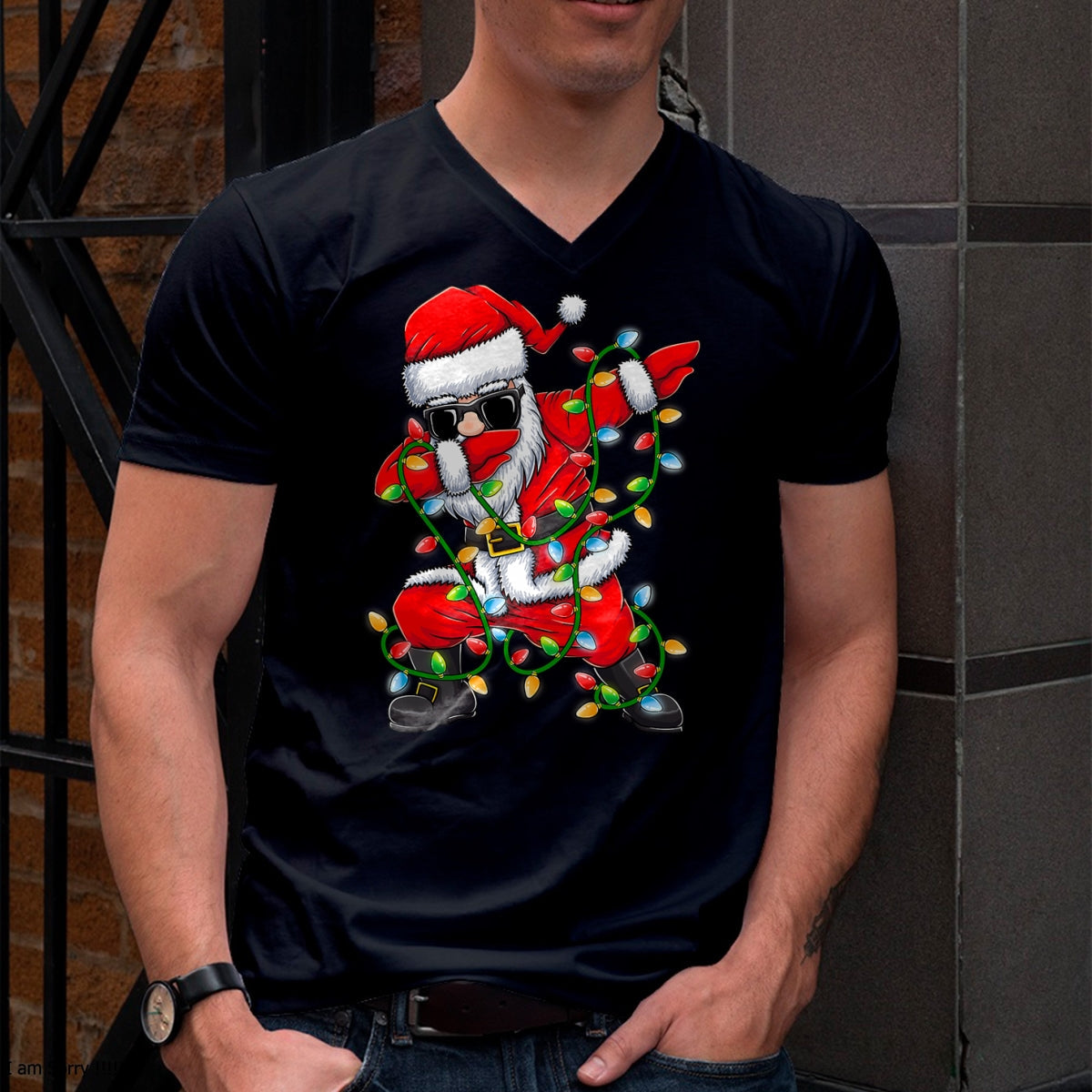 Christmas Shirts for Family, Funny christmas shirts, Christmas Unisex T-Shirt/Hoodie/Sweatshirt HLT00 - Dabbing Santa Xmas Lights Girls Boys Kids Christmas Gifts T-Shirt