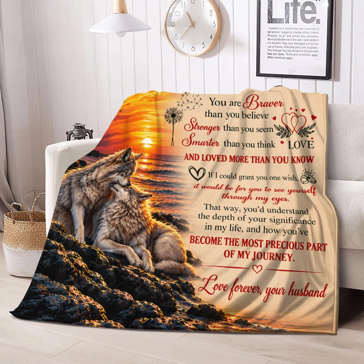 Special Gift For Your Wife Blanket – Romantic Gift From Husband - HLT00 (SKU2610-649)
