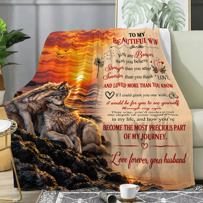 Special Gift For Your Wife Blanket – Romantic Gift From Husband - HLT00 (SKU2610-649)