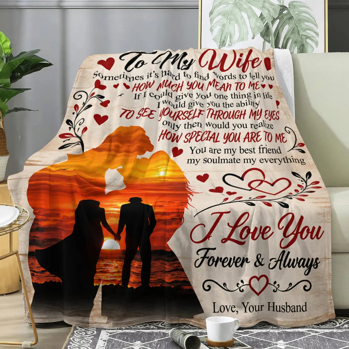 Special Gift For Your Wife Blanket – Romantic Gift From Husband - HLT00 (SKU2610-647)