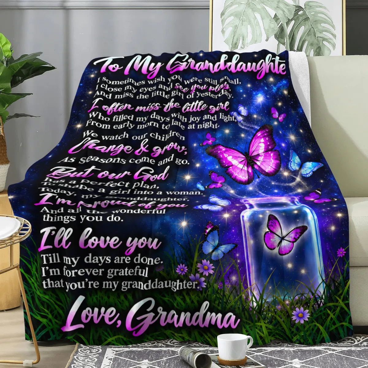 To My Granddaughter Blanket – Forever Loved, Gift from Grandma - HLT00 (SKU2610-676)