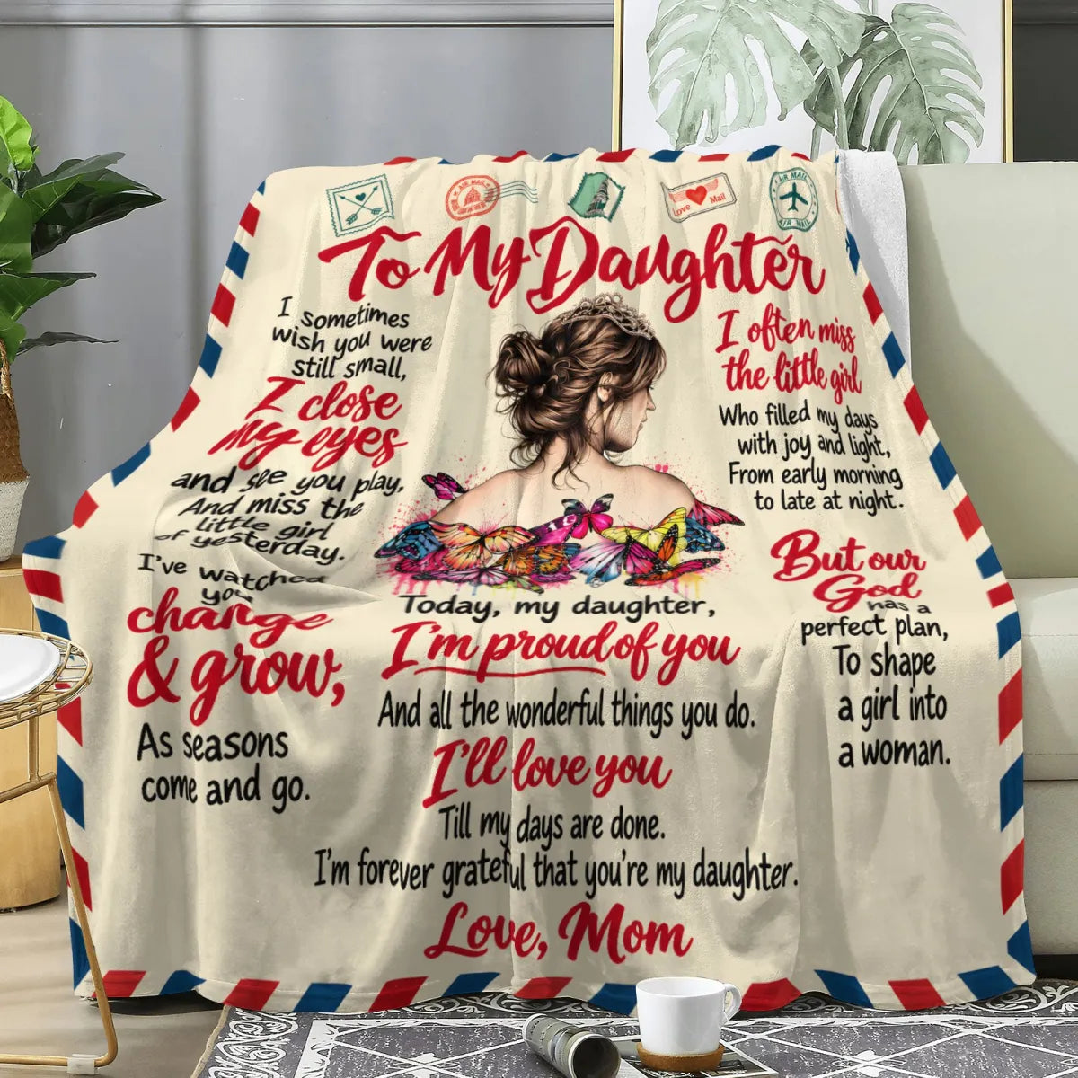 Special Gift For Your Daughter Blanket – Heartwarming Gift From Mom - HLT00 (SKU2610-900)