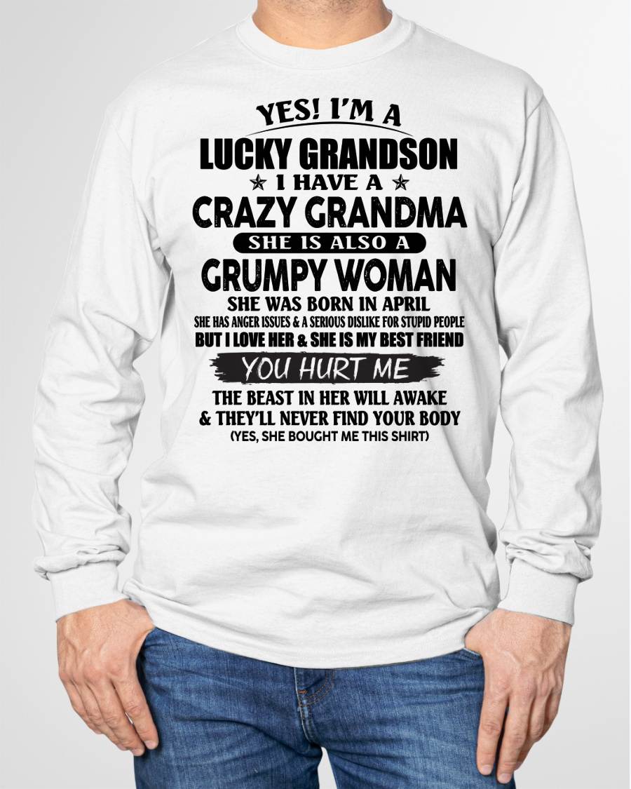 APRIL - LUCKY GRANDSON OF CRAZY GRANDMA -  PERFECT GIFT FROM GRANDMA - kien04 (SKU12-113-04)