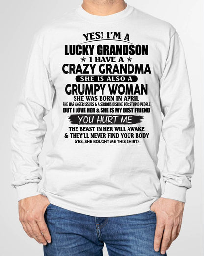APRIL - LUCKY GRANDSON OF CRAZY GRANDMA -  PERFECT GIFT FROM GRANDMA - kien04 (SKU12-113-04)