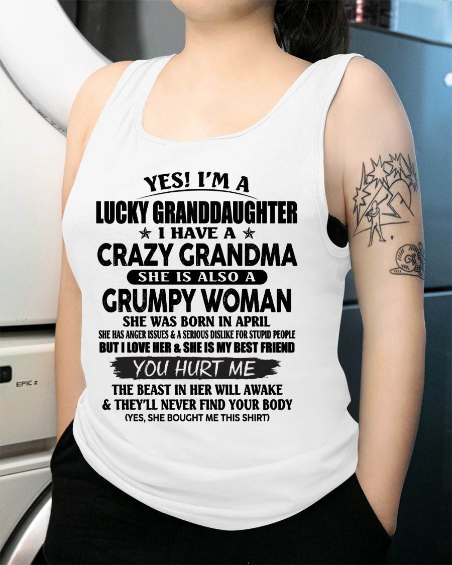 APRIL - LUCKY GRANDDAUGHTER OF CRAZY GRANDMA - PERFECT GIFT FROM GRANDMA - kien04 (SKU12-146-04)