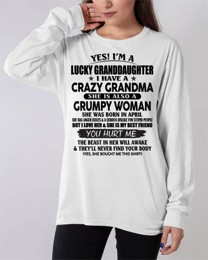 APRIL - LUCKY GRANDDAUGHTER OF CRAZY GRANDMA - PERFECT GIFT FROM GRANDMA - kien04 (SKU12-146-04)