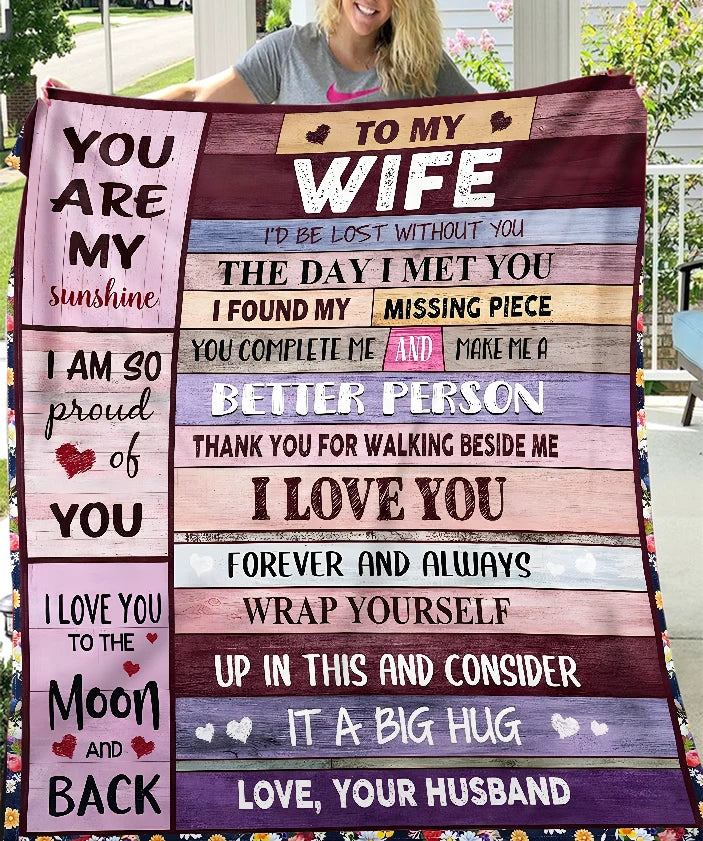 Soulmate Blanket – Romantic Love Letter Throw Blanket from Husband
