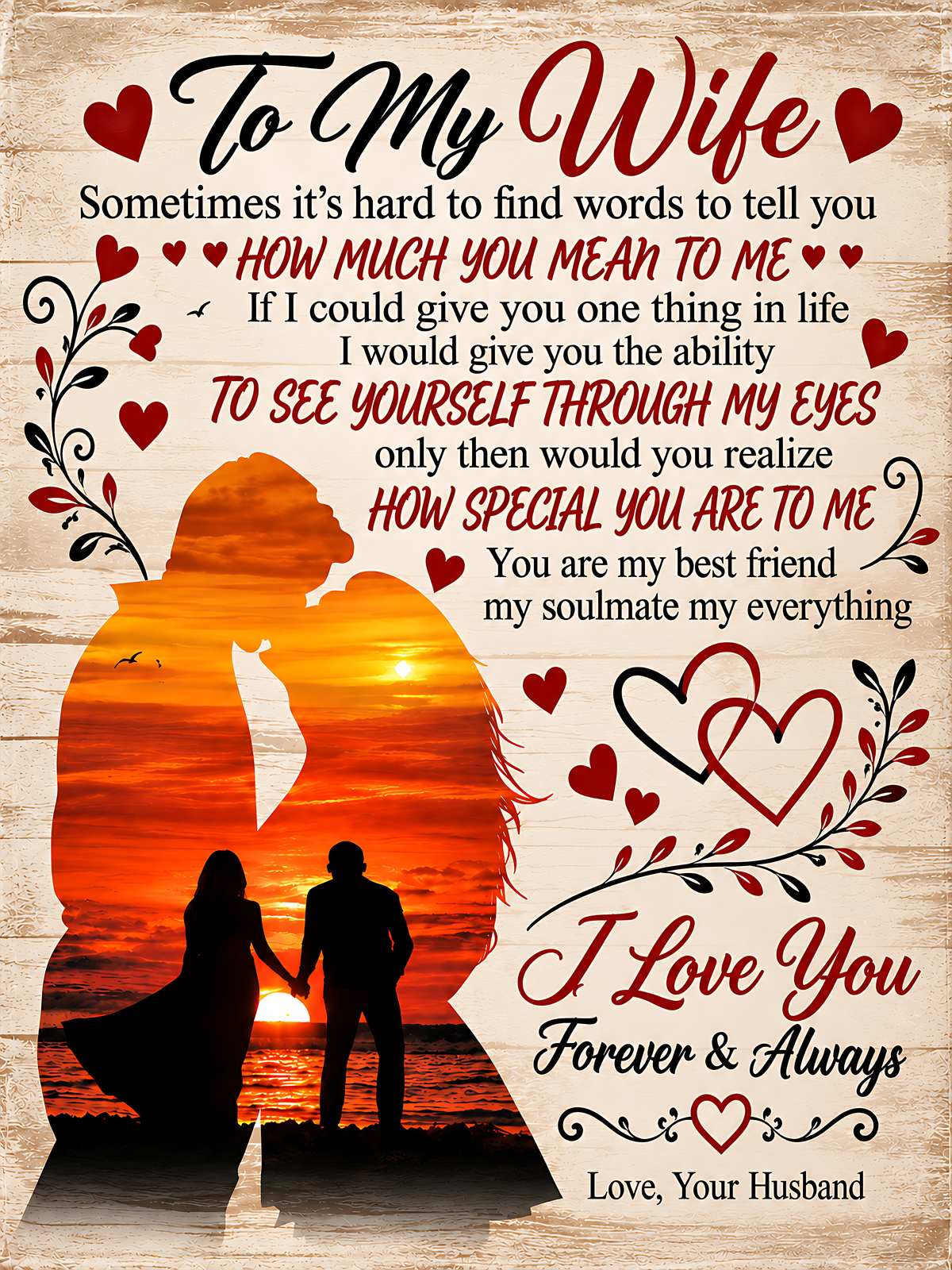 Special Gift For Your Wife Blanket – Romantic Gift From Husband - HLT00 (SKU2610-647)