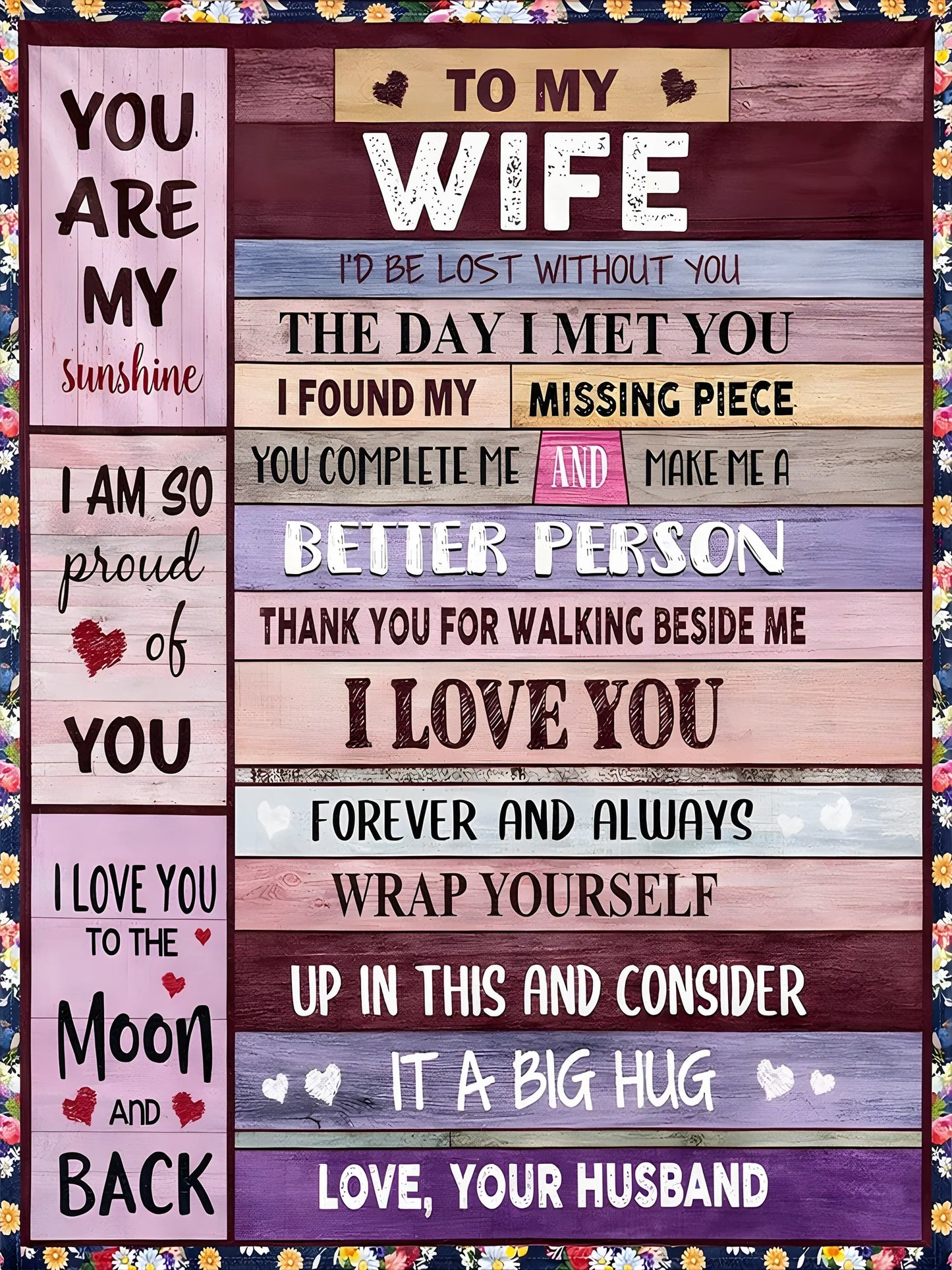 Soulmate Blanket – Romantic Love Letter Throw Blanket from Husband