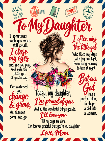 Special Gift For Your Daughter Blanket – Heartwarming Gift From Mom - HLT00 (SKU2610-900)