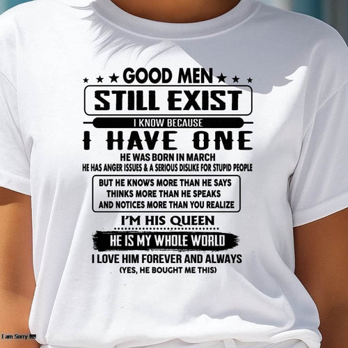 March - Good men Still Exist - gift for your girlfriend, wife from Husband - HLT03 (SKU-GM-03)