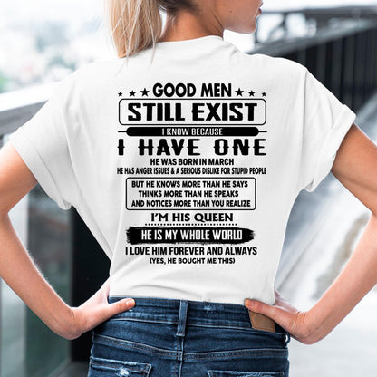 March - Good men Still Exist - gift for your girlfriend, wife from Husband - HLT03 (SKU-GMSAU-03)